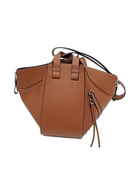 Loewe Handbags - Loewe Hammock Small Bag Tan Brown Silver Anagram Calf Leather Bag